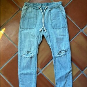 One Teaspoon Shabbies Light Blue Relaxed Distressed Jeans Size Small